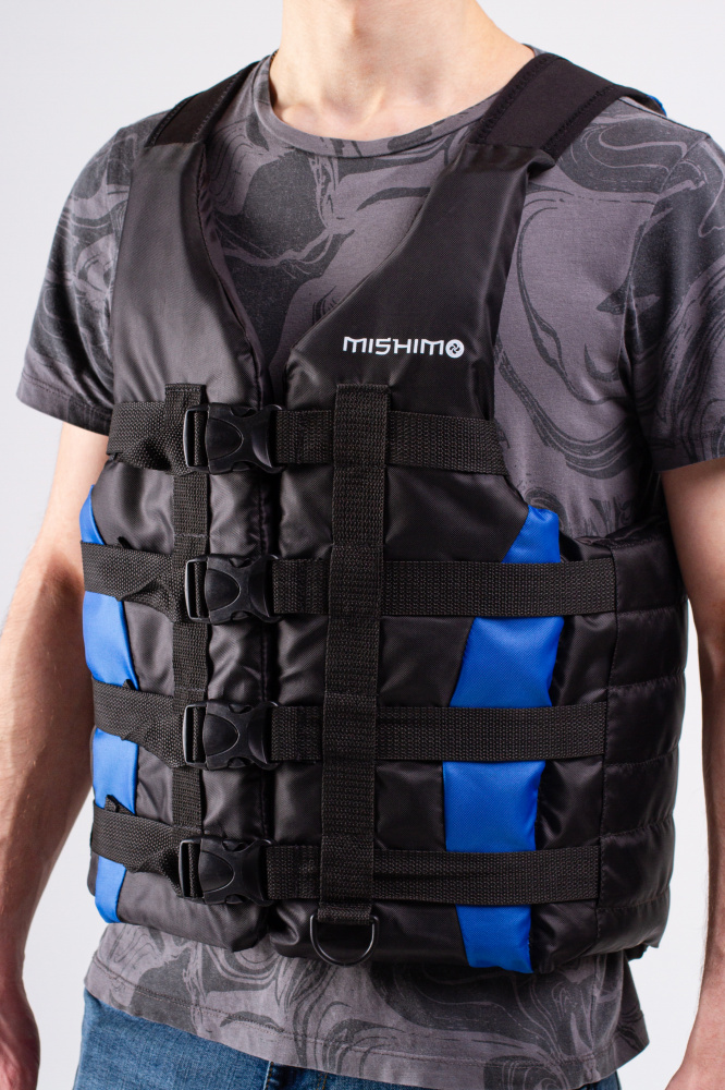 Жилет спасательный MISHIMO PRO Премиум качества Черно-синий в Новокузнецке