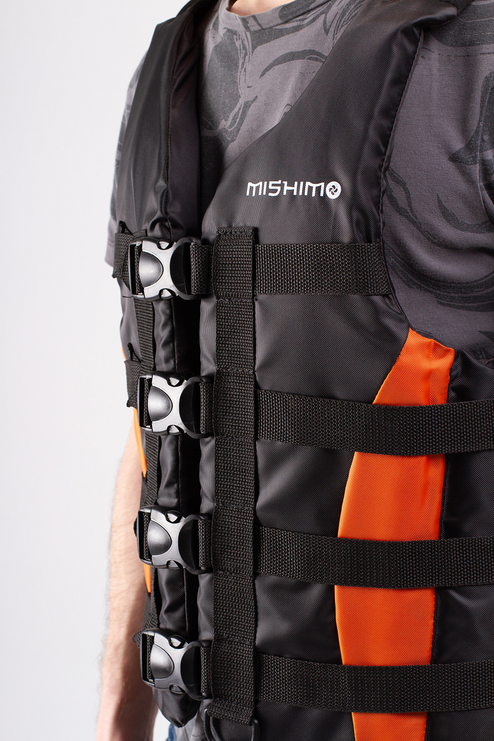 Жилет спасательный MISHIMO PRO Премиум качества Черно-оранжевый в Новокузнецке