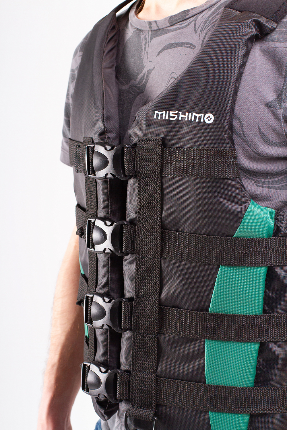 Жилет спасательный MISHIMO PRO Премиум качества Черно-зеленый в Новокузнецке