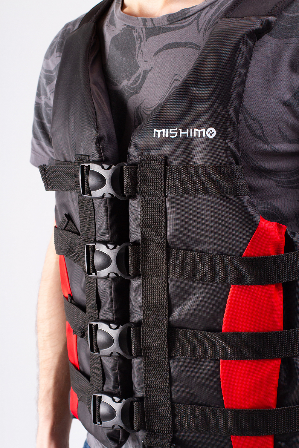 Жилет спасательный MISHIMO PRO Премиум качества Черно-красный в Новокузнецке
